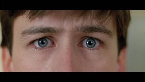 In Ferris Bueller's Day Off, the pain of Ferris' long-suffering best friend Cameron is caught in this extreme closeup of his eyes.